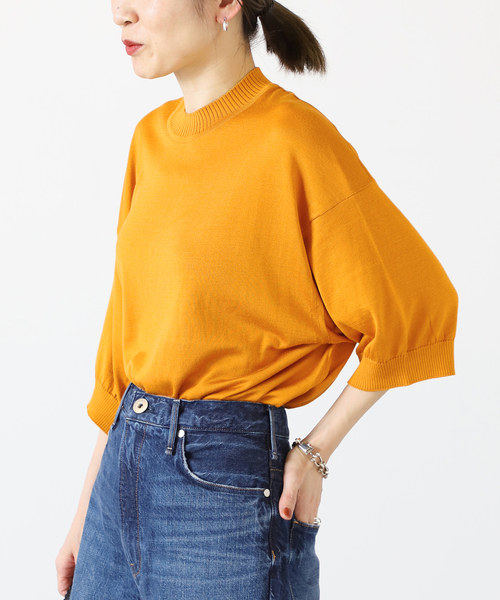 VERMEIL par iena(ヴェルメイユパーイエナ)の「【HAVEL studio/ハーヴェル スタジオ】 PLAIN STITCH プルオーバー◆(ニット/セーター・レディース・イエロー/ライトグレー・SMALL)」の12枚目の写真