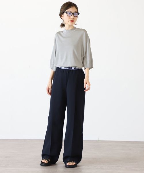 VERMEIL par iena(ヴェルメイユパーイエナ)の「【HAVEL studio/ハーヴェル スタジオ】 PLAIN STITCH プルオーバー◆(ニット/セーター・レディース・イエロー/ライトグレー・SMALL)」の15枚目の写真