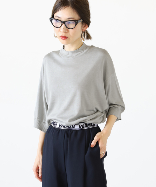 VERMEIL par iena(ヴェルメイユパーイエナ)の「【HAVEL studio/ハーヴェル スタジオ】 PLAIN STITCH プルオーバー◆(ニット/セーター・レディース・イエロー/ライトグレー・SMALL)」の21枚目の写真
