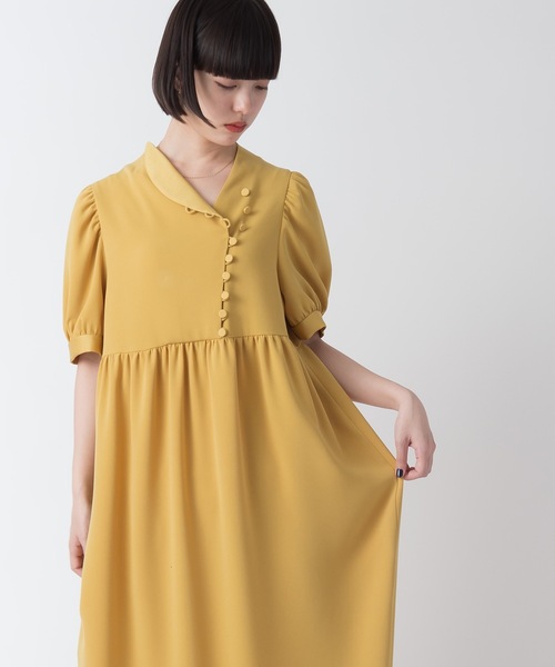 La SRIC（ラスリック）の「La SRIC / アシンメトリーカラーOP（ワンピース・レディース・ブラック/イエロー・38）」の4枚目の写真