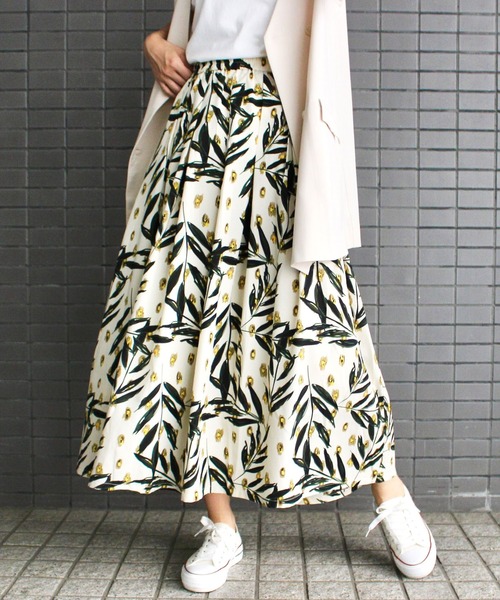 MLI'A(エムリア)の「ボタニカルスカート(スカート・レディース・アイボリー/キャメル・FREE)」の6枚目の写真