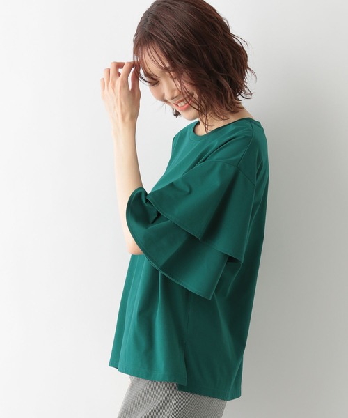 GLOBAL WORK(グローバルワーク)の「快適袖フレアプルオーバー/268948(Tシャツ/カットソー・レディース・グリーン系その他7/ブラック/ホワイト/グリーン/オレンジ系その他3・LARGE/MEDIUM)」の4枚目の写真