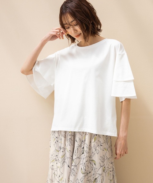 GLOBAL WORK(グローバルワーク)の「快適袖フレアプルオーバー/268948(Tシャツ/カットソー・レディース・グリーン系その他7/ブラック/ホワイト/グリーン/オレンジ系その他3・LARGE/MEDIUM)」の8枚目の写真