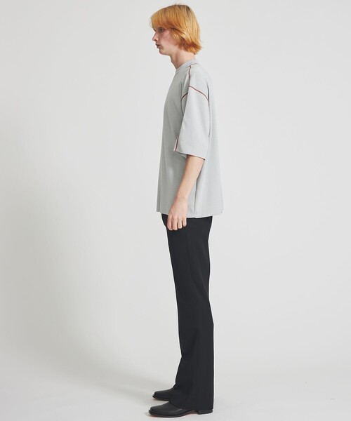 LiNoH（リノー）の「COTTON EMBROIDER CREW NECK S/S KNIT（ニット/セーター・メンズ・ライトグレー/レッド/ブラック/ブルー/グリーン・1/2）」の8枚目の写真