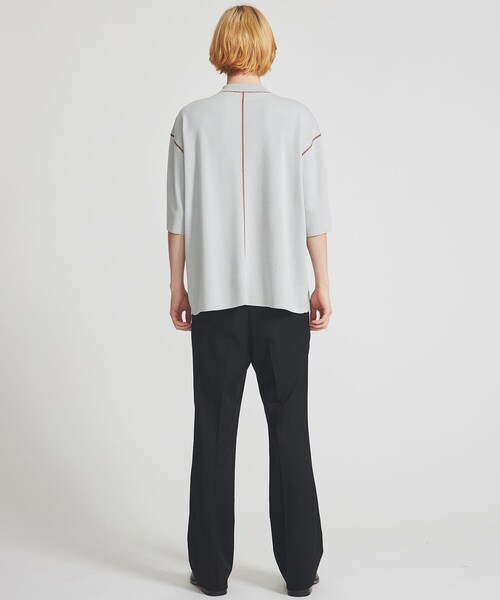 LiNoH（リノー）の「COTTON EMBROIDER CREW NECK S/S KNIT（ニット/セーター・メンズ・ライトグレー/レッド/ブラック/ブルー/グリーン・1/2）」の9枚目の写真