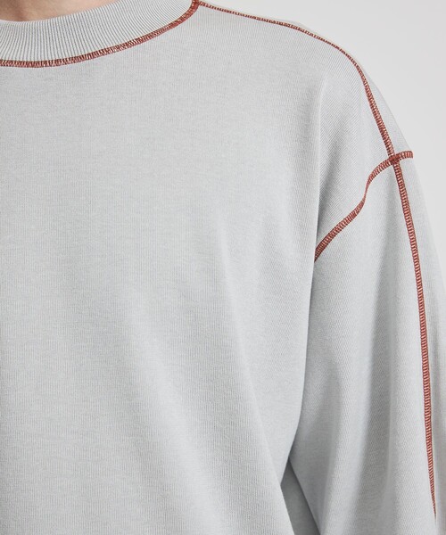 LiNoH（リノー）の「COTTON EMBROIDER CREW NECK S/S KNIT（ニット/セーター・メンズ・ライトグレー/レッド/ブラック/ブルー/グリーン・1/2）」の13枚目の写真