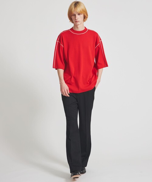 LiNoH（リノー）の「COTTON EMBROIDER CREW NECK S/S KNIT（ニット/セーター・メンズ・ライトグレー/レッド/ブラック/ブルー/グリーン・1/2）」の22枚目の写真