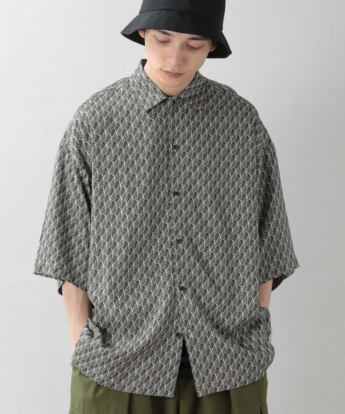 グレピン✖️餅柄　50年代レーヨン　シャツ グレピン✖️餅柄 50年代レーヨン シャツ