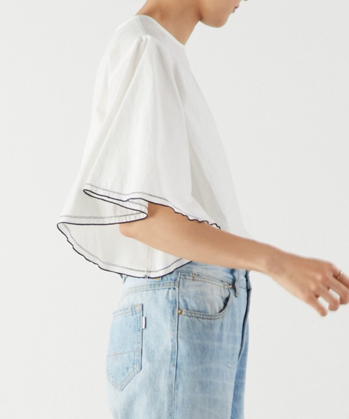 BEARDSLEY(ビアズリー)の「刺繍スリーブプルオーバー(シャツ/ブラウス・レディース・ホワイト/ブラック・FREE)」の22枚目の写真