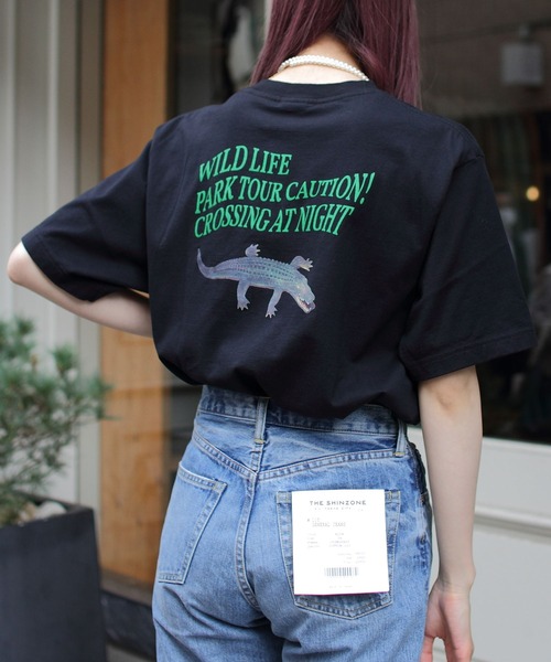 トップス SHINZONE WILD PARK TOUR TEE THE SHINZONE シンゾーン ワイルドパークツアープリントTシャツ