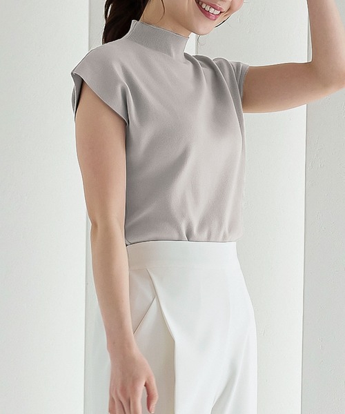 KOBE LETTUCE（コウベレタス）の「モックネックニットトップス（ニット/セーター・レディース・レッド/グレー/ブラック/グレイッシュベージュ/グリーン/パープル・FREE）」の3枚目の写真