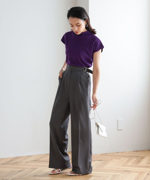 KOBE LETTUCE（コウベレタス）の「モックネックニットトップス（ニット/セーター・レディース・レッド/グレー/ブラック/グレイッシュベージュ/グリーン/パープル・FREE）」の17枚目の写真