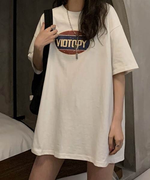 meJane(ミージェーン)の「ビッグシルエットかすれサークルロゴTシャツ【ZOZOTOWN限定】(Tシャツ/カットソー・レディース・ホワイト/ブラック/ネイビー・FREE)」の2枚目の写真
