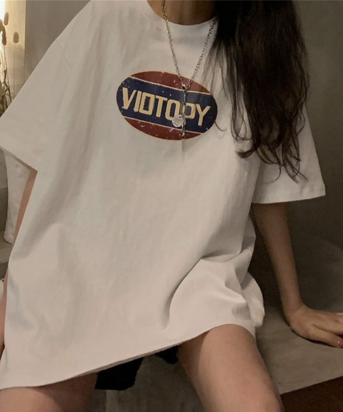 meJane(ミージェーン)の「ビッグシルエットかすれサークルロゴTシャツ【ZOZOTOWN限定】(Tシャツ/カットソー・レディース・ホワイト/ブラック/ネイビー・FREE)」の7枚目の写真