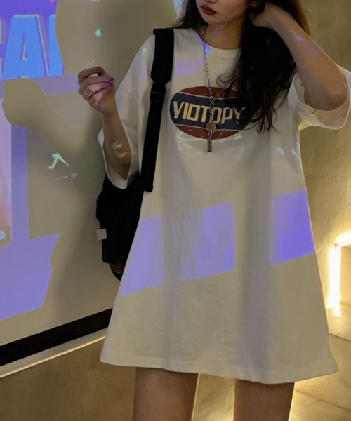 meJane(ミージェーン)の「ビッグシルエットかすれサークルロゴTシャツ【ZOZOTOWN限定】(Tシャツ/カットソー・レディース・ホワイト/ブラック/ネイビー・FREE)」の6枚目の写真
