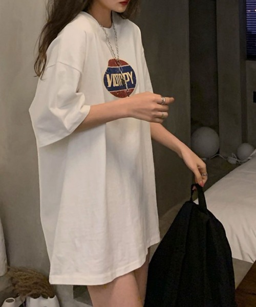 meJane(ミージェーン)の「ビッグシルエットかすれサークルロゴTシャツ【ZOZOTOWN限定】(Tシャツ/カットソー・レディース・ホワイト/ブラック/ネイビー・FREE)」の5枚目の写真