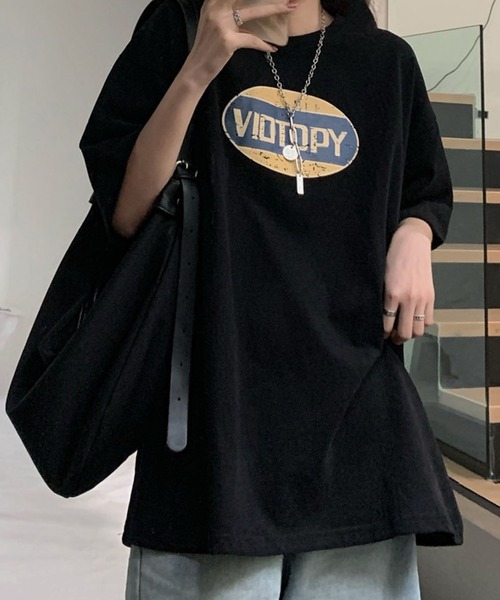 meJane(ミージェーン)の「ビッグシルエットかすれサークルロゴTシャツ【ZOZOTOWN限定】(Tシャツ/カットソー・レディース・ホワイト/ブラック/ネイビー・FREE)」の11枚目の写真