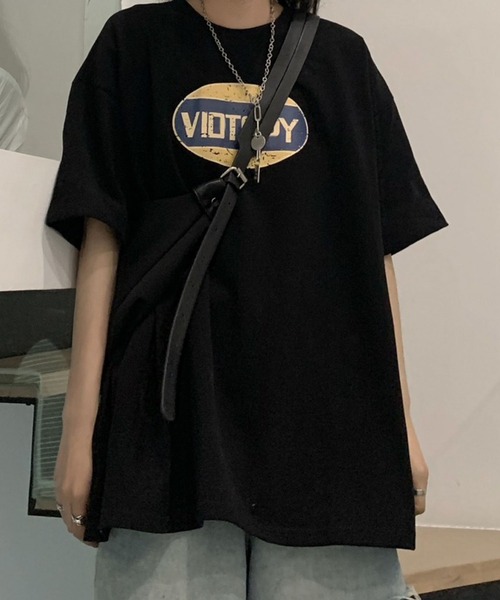 meJane(ミージェーン)の「ビッグシルエットかすれサークルロゴTシャツ【ZOZOTOWN限定】(Tシャツ/カットソー・レディース・ホワイト/ブラック/ネイビー・FREE)」の8枚目の写真
