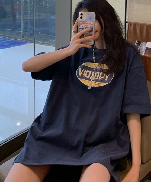 meJane(ミージェーン)の「ビッグシルエットかすれサークルロゴTシャツ【ZOZOTOWN限定】(Tシャツ/カットソー・レディース・ホワイト/ブラック/ネイビー・FREE)」の14枚目の写真
