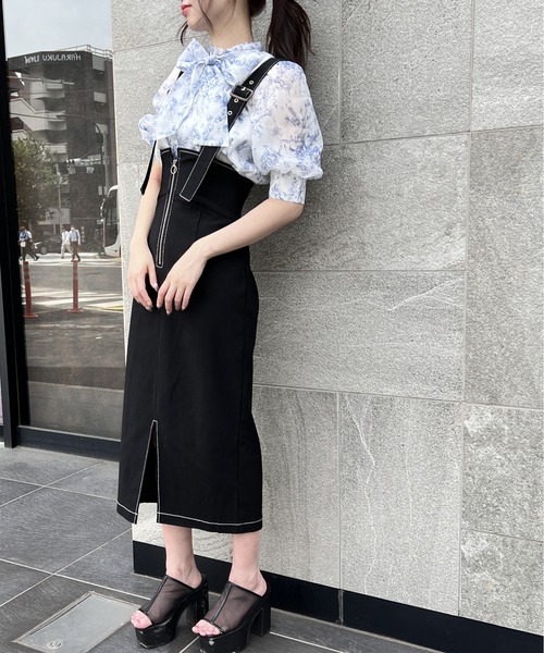 NOMAE(ノーマエ)の「サス付きナロースカート(スカート・レディース・ベージュ/ライトグレー/ブラック・FREE)」の2枚目の写真