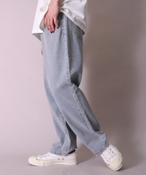 BAYBLO（ベイブロ）の「(BL)【ユニセックス】デニム ワイド パンツ（デニムパンツ・メンズ・ブラック/インディゴブルー/ダークインディゴブルー/ライトインディゴブルー・MEDIUM/LARGE/X-LARGE）」の4枚目の写真