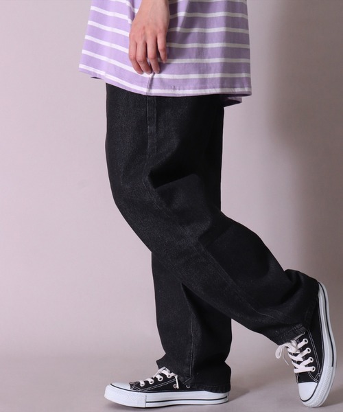 BAYBLO（ベイブロ）の「(BL)【ユニセックス】デニム ワイド パンツ（デニムパンツ・メンズ・ブラック/インディゴブルー/ダークインディゴブルー/ライトインディゴブルー・MEDIUM/LARGE/X-LARGE）」の6枚目の写真