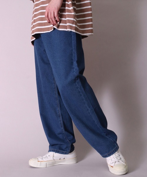 BAYBLO（ベイブロ）の「(BL)【ユニセックス】デニム ワイド パンツ（デニムパンツ・メンズ・ブラック/インディゴブルー/ダークインディゴブルー/ライトインディゴブルー・MEDIUM/LARGE/X-LARGE）」の10枚目の写真
