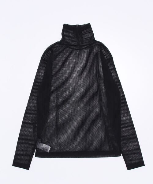 EVRIS（エヴリス）の「シアーリブトップス（Tシャツ/カットソー・レディース・カーキ/ブラック・FREE）」の3枚目の写真