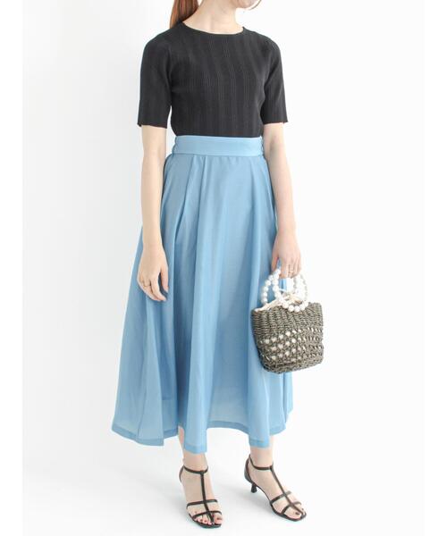 Te chichi（テチチ）の「前後2wayレースアップリブニット（ニット/セーター・レディース・ブラック/モカ/オフホワイト/ブルー・ﾌﾘ-）」の6枚目の写真