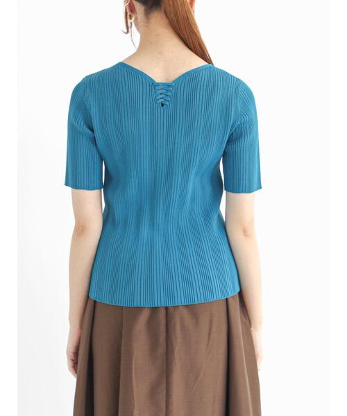 Te chichi（テチチ）の「前後2wayレースアップリブニット（ニット/セーター・レディース・ブラック/モカ/オフホワイト/ブルー・ﾌﾘ-）」の11枚目の写真