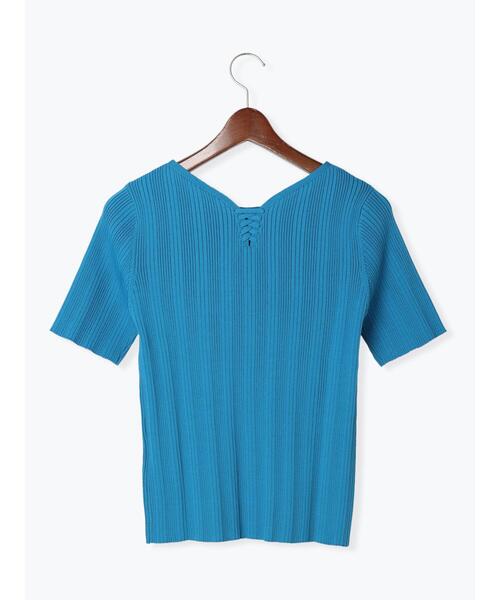 Te chichi（テチチ）の「前後2wayレースアップリブニット（ニット/セーター・レディース・ブラック/モカ/オフホワイト/ブルー・ﾌﾘ-）」の16枚目の写真