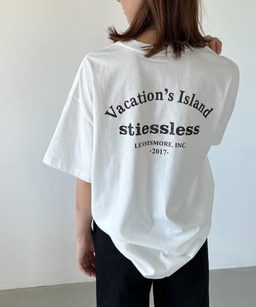 H.Warren(エイチウォーレン)の「バックハーフロゴプリントビッグT(Tシャツ/カットソー・レディース・ホワイト/グリーン・FREE)」の1枚目の写真