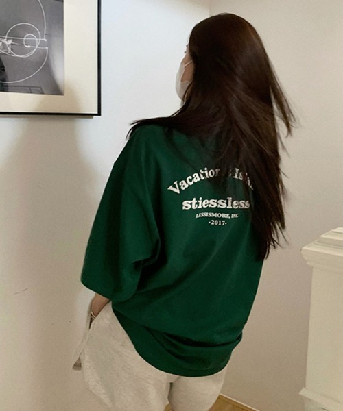 H.Warren(エイチウォーレン)の「バックハーフロゴプリントビッグT(Tシャツ/カットソー・レディース・ホワイト/グリーン・FREE)」の8枚目の写真