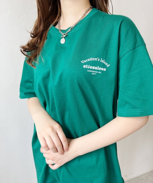 H.Warren(エイチウォーレン)の「バックハーフロゴプリントビッグT(Tシャツ/カットソー・レディース・ホワイト/グリーン・FREE)」の19枚目の写真