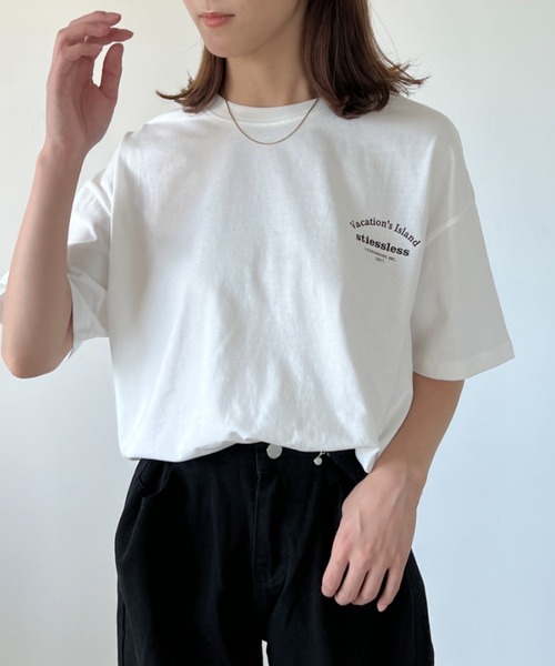 H.Warren(エイチウォーレン)の「バックハーフロゴプリントビッグT(Tシャツ/カットソー・レディース・ホワイト/グリーン・FREE)」の11枚目の写真