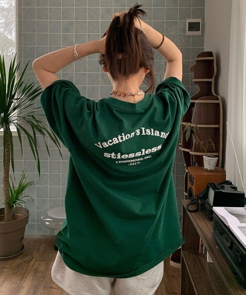 H.Warren(エイチウォーレン)の「バックハーフロゴプリントビッグT(Tシャツ/カットソー・レディース・ホワイト/グリーン・FREE)」の20枚目の写真