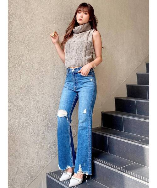 GYDA モールヤーンニットトップス SYMMETRY GYDA モールヤーンニットトップス[品番：MKSW0049469