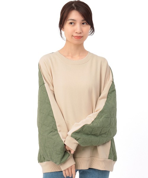 チチカカ(チチカカ)の「スウェットxカットキルトプルオーバー(Tシャツ/カットソー・レディース・ブラック/ベージュ・FREE)」の17枚目の写真