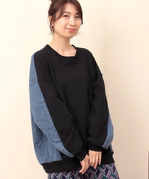 チチカカ(チチカカ)の「スウェットxカットキルトプルオーバー(Tシャツ/カットソー・レディース・ブラック/ベージュ・FREE)」の20枚目の写真