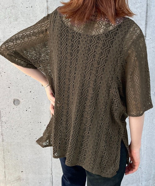 apres jour mignon(アプレジュールミニョン)の「幾何学柄レース開襟シャツ【ZOZOTOWN限定アイテム】(シャツ/ブラウス・レディース・ブラック/ダークブラウン/オフホワイト・X-LARGE/フリー)」の19枚目の写真