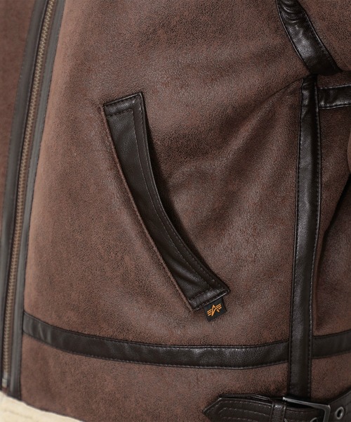 Alpha Industries（アルファインダストリーズ）の「B-3フェイクムートン オーバーサイズ（ムートンコート・レディース・ブラック/ブラウン/ブラウン系その他・SMALL/MEDIUM）」の21枚目の写真