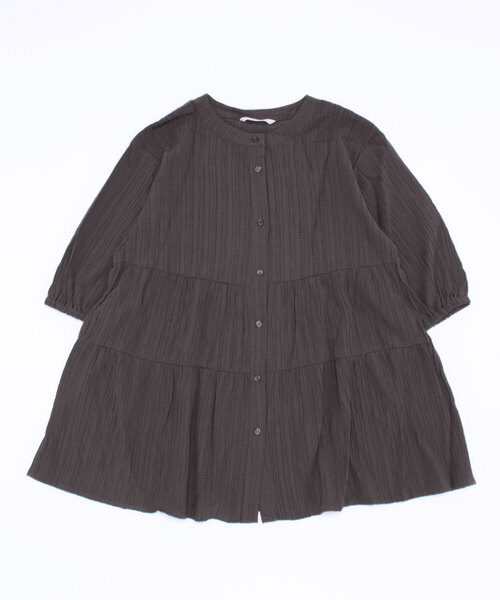 Lugnoncure（ルノンキュール）の「楊柳ティアードブラウス（シャツ/ブラウス・レディース・グリーン/チャコール/キナリ・ﾌﾘ-）」の2枚目の写真