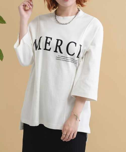 Paradise Picnic（パラダイスピクニック）の「Lallia Mu ピーチスキンオーバーロゴT（Tシャツ/カットソー・レディース・ホワイト/カーキ・FREE）」の12枚目の写真