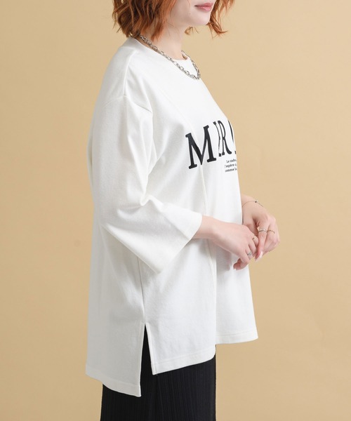 Paradise Picnic（パラダイスピクニック）の「Lallia Mu ピーチスキンオーバーロゴT（Tシャツ/カットソー・レディース・ホワイト/カーキ・FREE）」の6枚目の写真