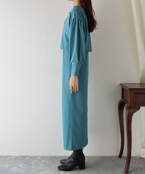 BLUEEAST(ブルーイースト)の「ポンチカーディガンセットキャミワンピース(ワンピース・レディース・ブラック/ブラウン/ベージュ/ブルー・MEDIUM)」の15枚目の写真