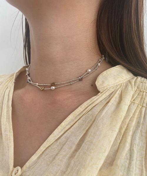 whim(ウィム)の「Helen-2連シルバーネックレス-(ネックレス・レディース・シルバー・FREE)」の4枚目の写真