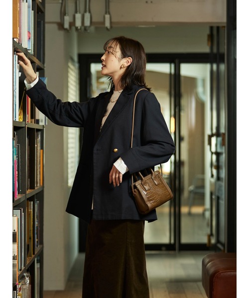 Green　Parks（グリーンパークス）の「テーラードジャケット（テーラードジャケット・レディース・チェック/ネイビー・FREE）」の4枚目の写真