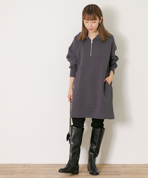 URBAN RESEARCH Sonny Label（アーバンリサーチサニーレーベル）の「ハーフジップスウェットチュニック（チュニック・レディース・ブラック/グレー/オレンジ・FREE）」の10枚目の写真