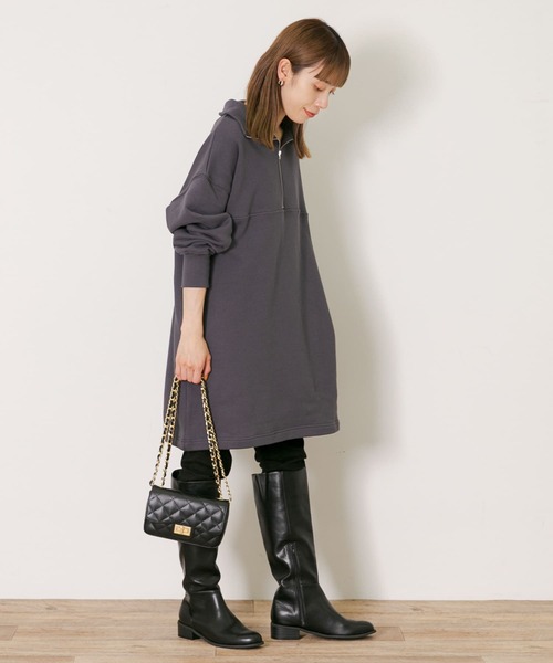 URBAN RESEARCH Sonny Label（アーバンリサーチサニーレーベル）の「ハーフジップスウェットチュニック（チュニック・レディース・ブラック/グレー/オレンジ・FREE）」の6枚目の写真