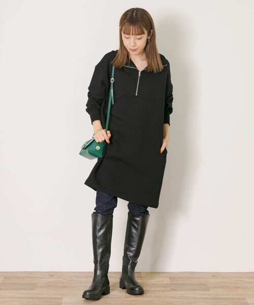 URBAN RESEARCH Sonny Label（アーバンリサーチサニーレーベル）の「ハーフジップスウェットチュニック（チュニック・レディース・ブラック/グレー/オレンジ・FREE）」の2枚目の写真